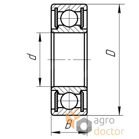 Подшипник шариковый 1.327.644 (1327644) Oros [Kinex]