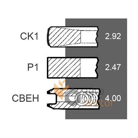 Кільця поршневі двигуна 4181A021 Perkins, (3 кільця)