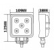 Фара додаткова LED 15 W (5x3W Epistar), 1100 Lm, квадратна