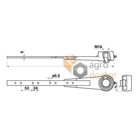 Головка коси жатки 84433779 New Holland - з планкою