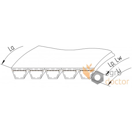 84072772 New Holland CS/CSX - Ремінь багатоклиновий 1825189 [Gates Agri]