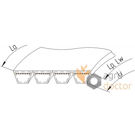 Багатоклиновий ремінь (2970-4HB) 84057914 New Holland [Stomil Harvest Belts]