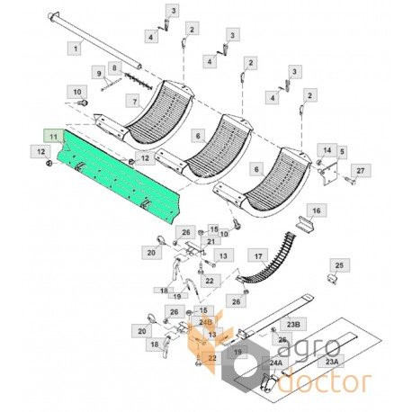 Кутник підбарабання AXE59657 John Deere