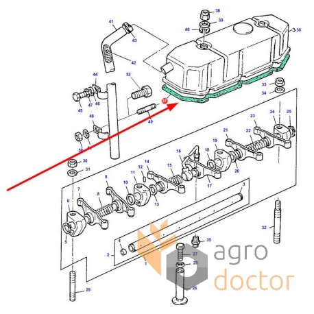 Прокладка клапанної кришки двигуна 735057M1 Massey Ferguson