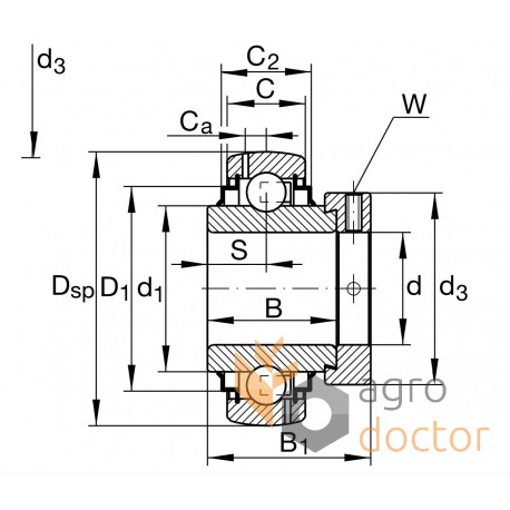 JD9201 John Deere - Закріплюваний вставний кульковий підшипник [Timken]