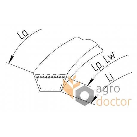 203550660: 4032804396 Fortschritt - Варіаторний комбайновий ремінь HM3670 Li - HM3760 Lw [CZ]