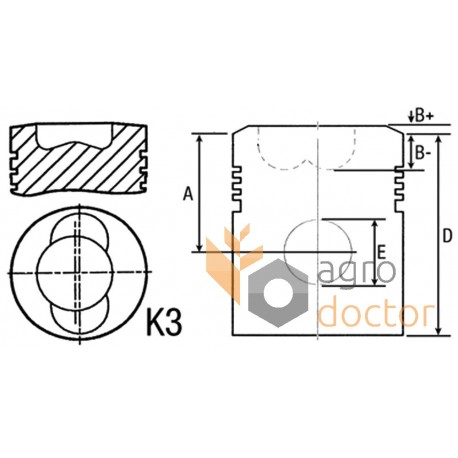 Поршень з пальцем 04151131 двигуна Deutz, 4 кіл.