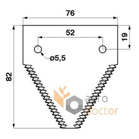 Сегмент ножа жатки 80365110 комбайна New Holland, Massey Ferguson