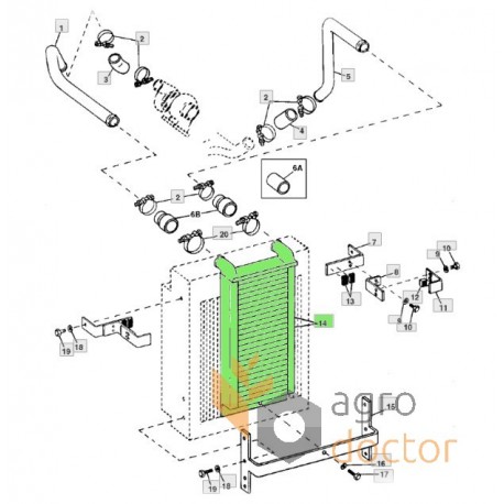 Радіатор AH140473, AH149229 John Deere