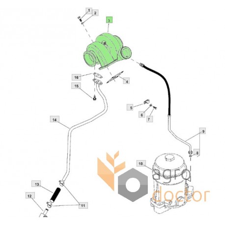 Турбокомпресор двигуна SE501668 John Deere