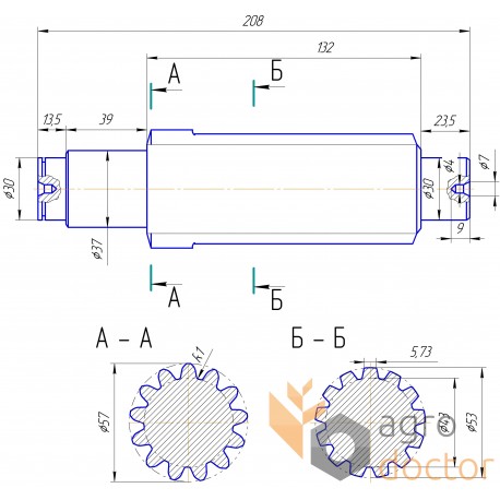 Проміжний вал - 417848M1 Massey Ferguson