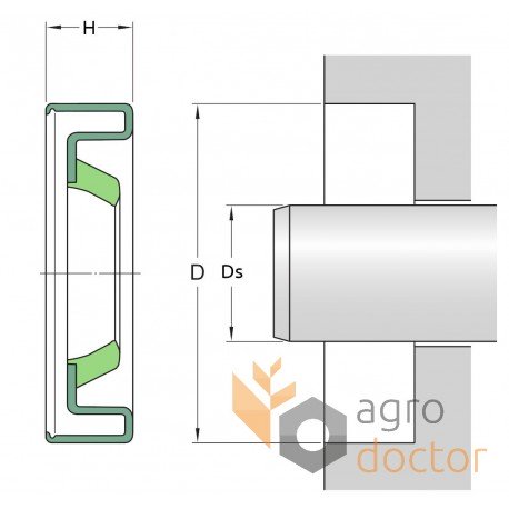 Манжета армированная 31.75x50.368x10.312 - B13876 подходит для John Deere [Agro Parts]