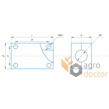 Дерев'яний підшипник 1720742M91 соломотряса комбайна Massey Ferguson, на вал d31.5мм [Agro Parts]