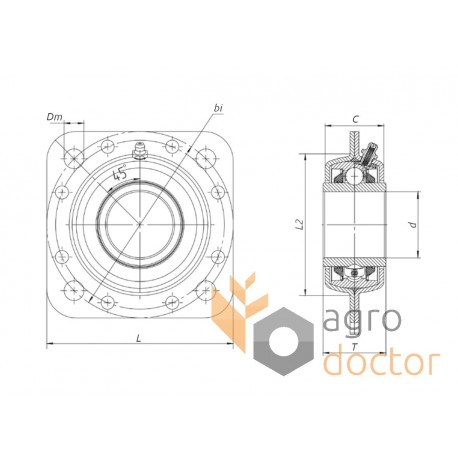 Підшипниковий вузол PER.GFD209RPPB58 - ST491 підходить для CNH [PEER]