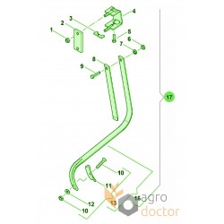 Стійка довга AC820473 - в зборі з кронштейном та долотом, підходить для сівалки Kverneland