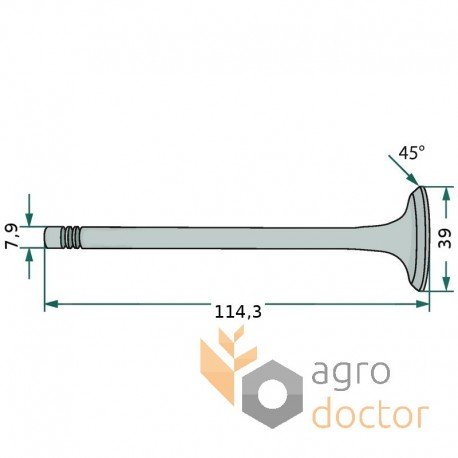 Клапан впускний 30/42-4 Bepco - 31431281 Perkins