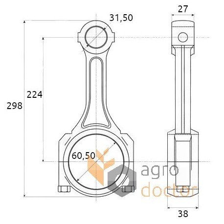 Шатун 3637392M91 Massey Ferguson [Bepco]