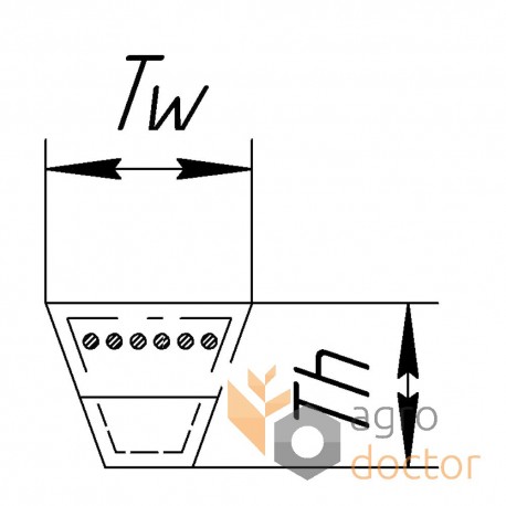 SPC-2360 Lw [Bando] Вузькопрофільний вентиляторний ремінь / SPC2360 Ld