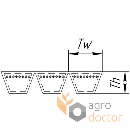 Многоручьевой ремень 0724325 -  3HB-3750 [Gates Agri]