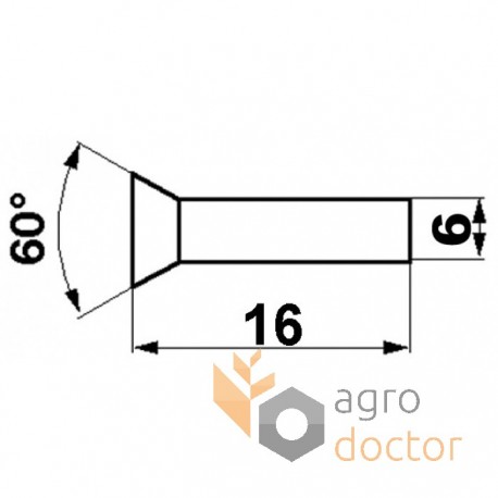 Заклепка 237663 напівпотайна 6х16 (110 штук) до жатки комбайна підходить для Claas