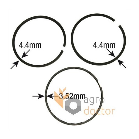 Поршневі кільця, комплект (3 шт.)  RE66820 John Deere [Bepco]