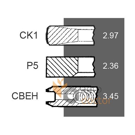 Поршневі кільця, комплект (3 шт.)  RE66820 John Deere [Bepco]