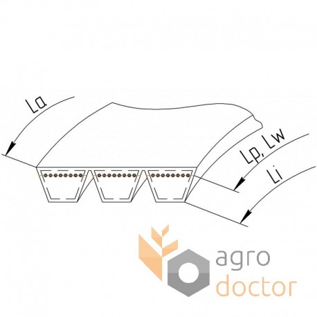 Ремінь багатоклиновий (0324377) 3HB-4475 [Gates Agri]