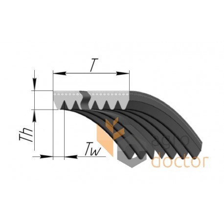 Поліклиновий ремінь 14PK 710 1003084 John Deere [Optibelt Agro Power]