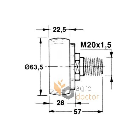 Ролик поршня прес-підбирача New Holland , D63,5мм