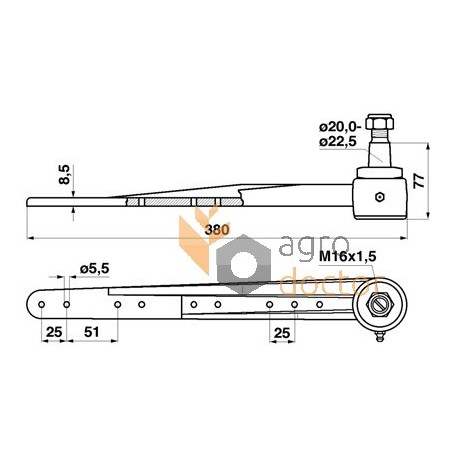 Головка коси жатки 80134023 New Holland - з планкою