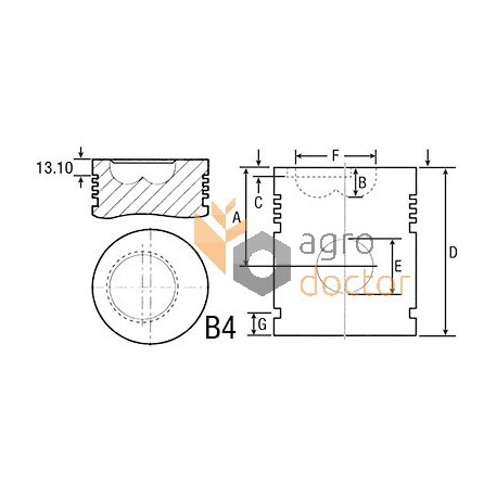 Поршень з пальцем двигуна - AR71067 John Deere [Sonne]