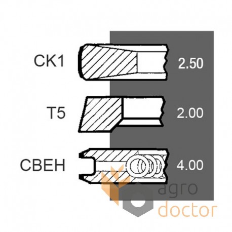 Поршневі кільця двигуна Perkins - 94,30 мм (комплект) [Power Seal]