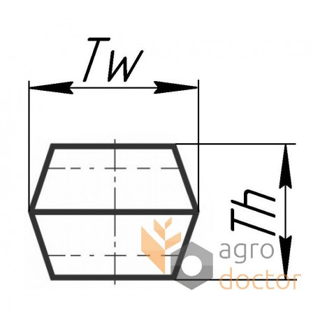 Ремень двухсторонний шестигранный 61019621 [Agro-Belts]