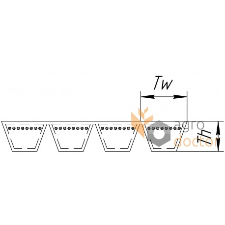 Ремінь багатоклиновий 80825117 [New Holland] 4HB-3615 Harvest Belts [Stomil]